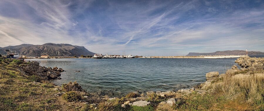 Kissamos port Crete bay coast harbour