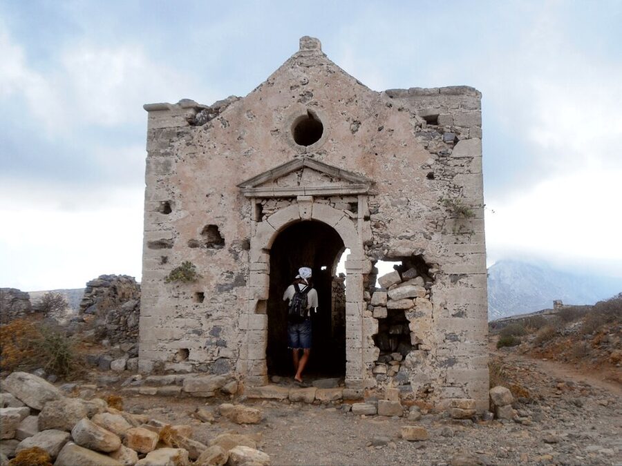 Gramvousa Venetian church ruined fortress Crete