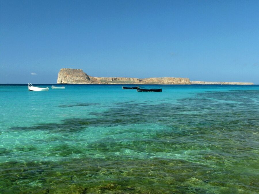 Gramvousa viewed from Balos lagoon Crete