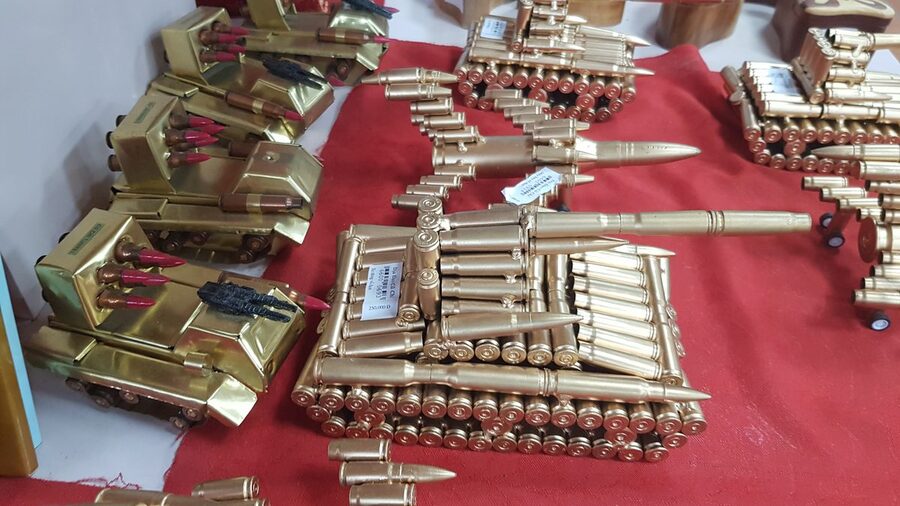 War display at the Cu Chi Tunnels historical site in Vietnam