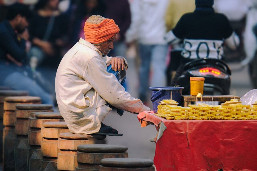 Red Fort area Old Delhi India