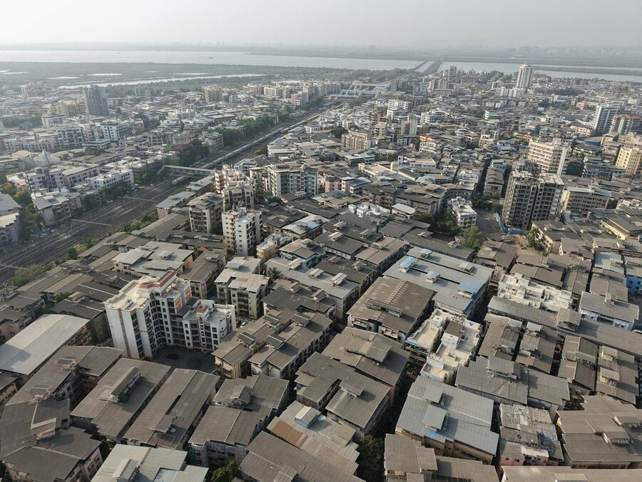 Aerial view of Mumbai dense cityscape