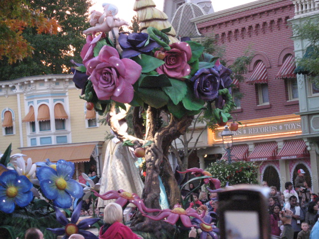 Halloween parade at Disneyland Paris with characters in costume