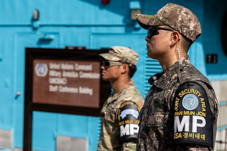 Joint Security Area blue MAC conference buildings at Panmunjom