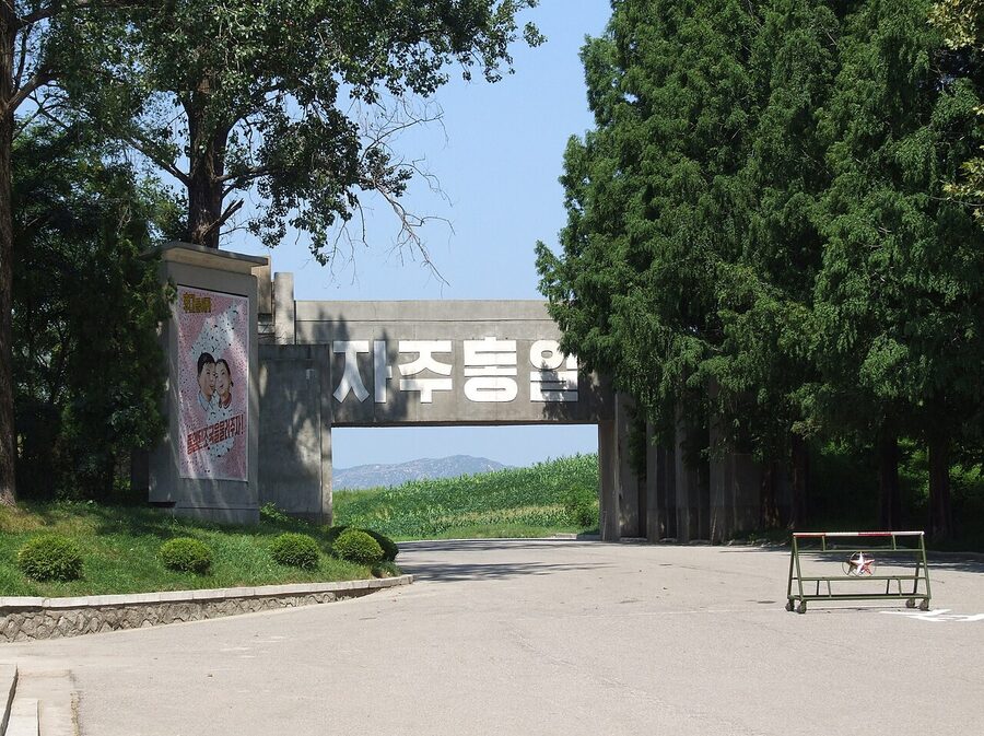 Barbed wire fence along the Korean Demilitarized Zone