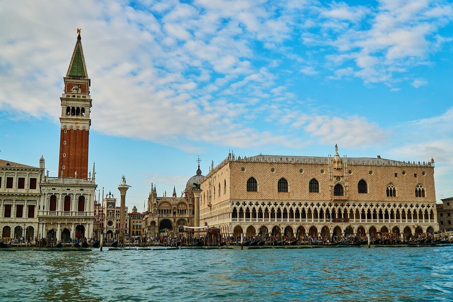 Doges Palace and St Marks Basilica from Grand Canal Venice
