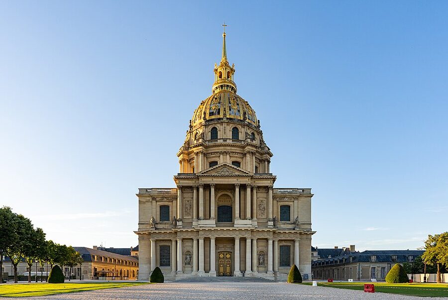 South facade of Dome des Invalides in Paris