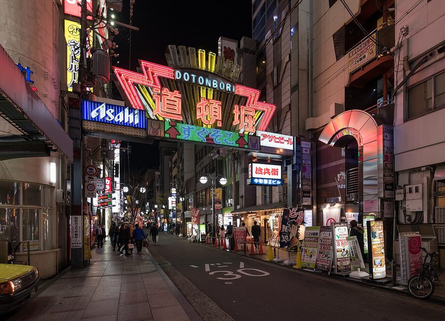 Dotonbori iconic Glico neon running man sign
