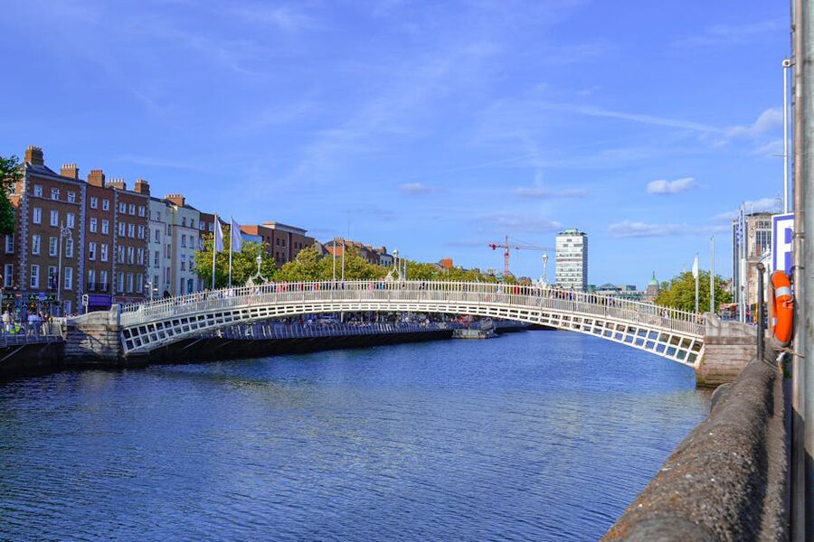 Hapenny Bridge over the River Liffey Dublin