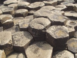 Giants Causeway hexagonal columns close detail