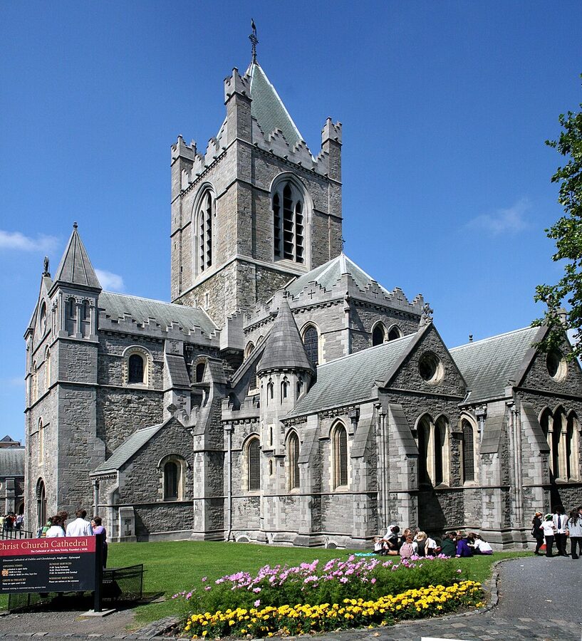 The medieval Christ Church Cathedral in Dublin from the south side