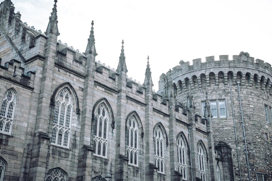 The Gothic Revival facade of Dublin Castle