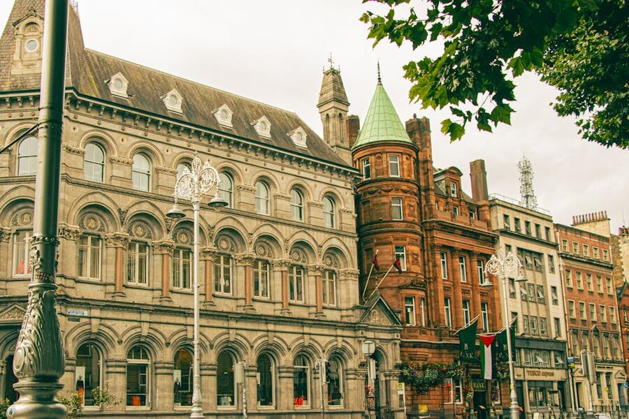 Historic Georgian and stone buildings in Dublin city centre