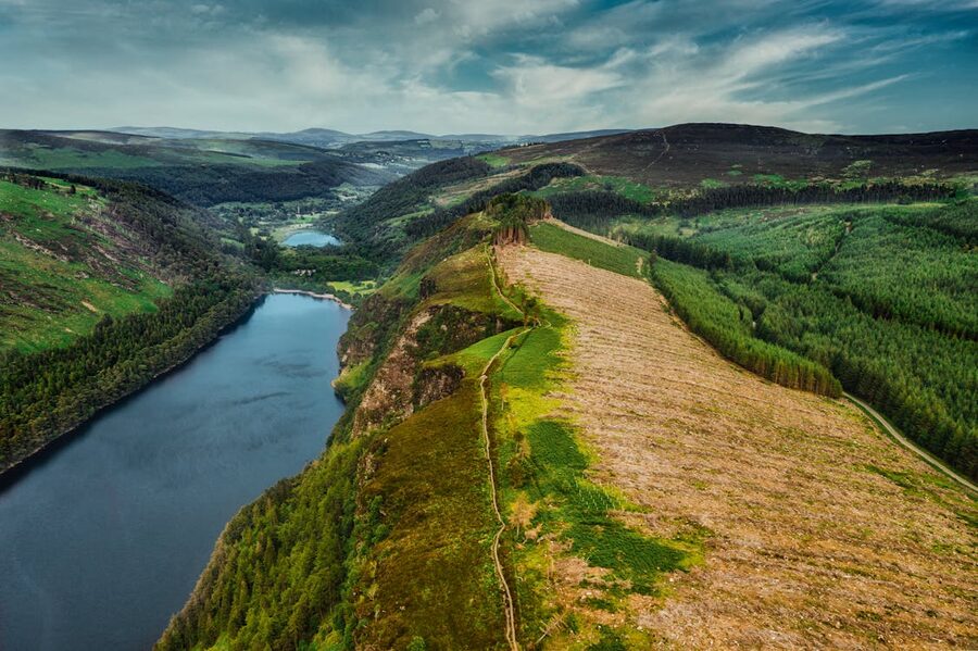 Aerial view of Wicklow Mountains