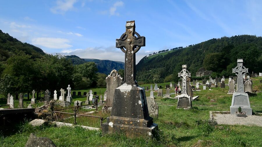 Celtic graveyard at Glendalough monastic city