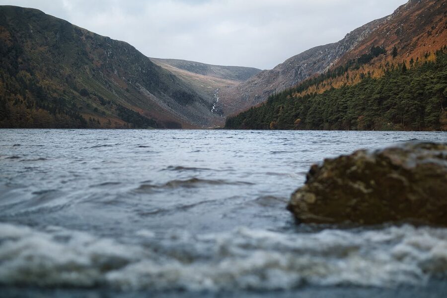 Wicklow lake surrounded by mountains