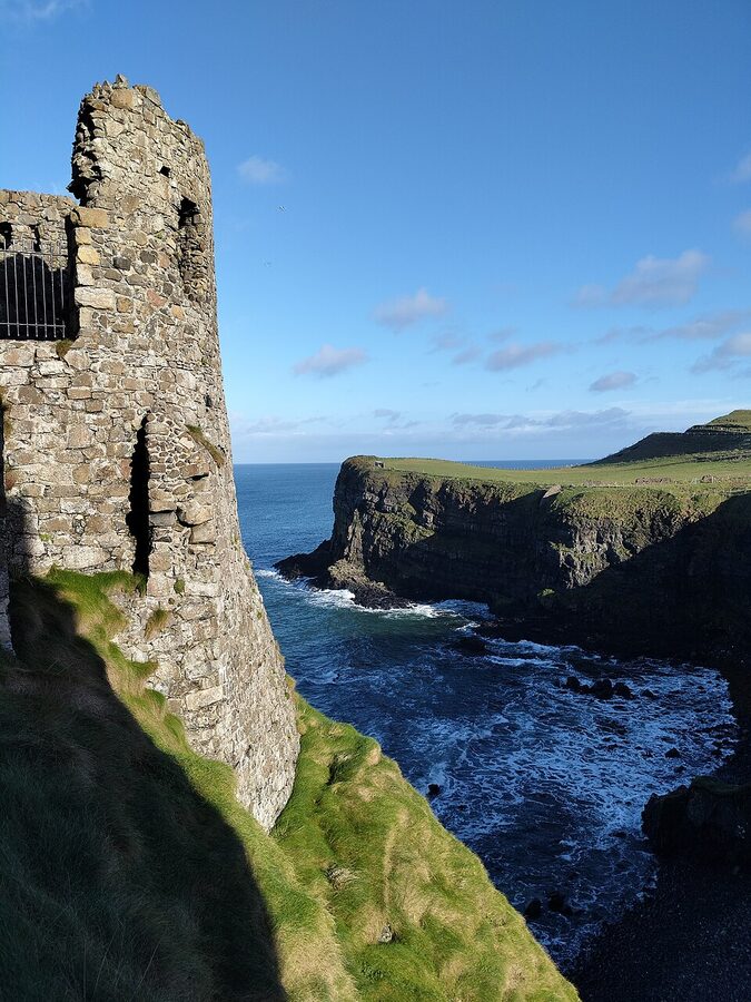 Dunluce Castle and cliffs from the Antrim coast