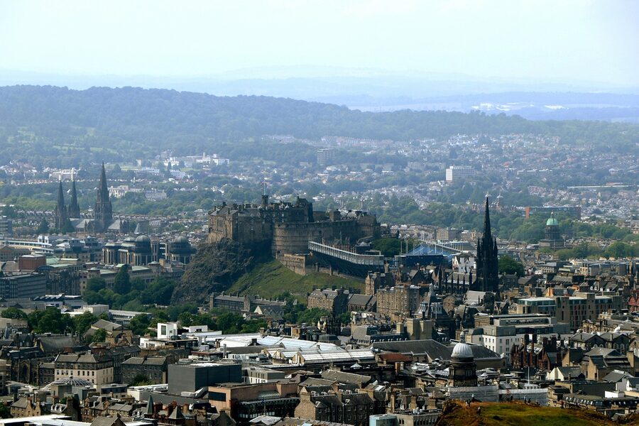 Edinburgh Castle viewed from Arthurs Seat