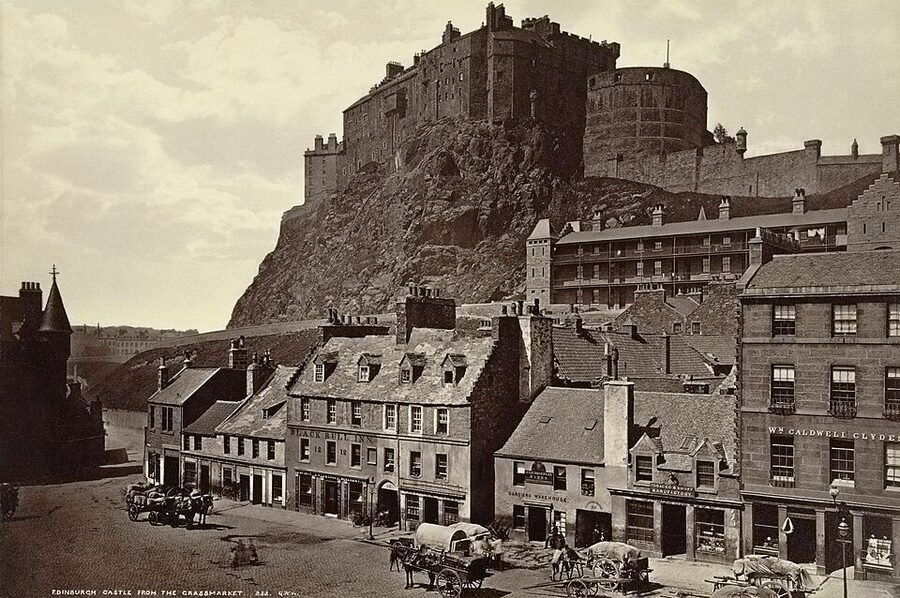 Edinburgh Castle from the Grassmarket historical photograph