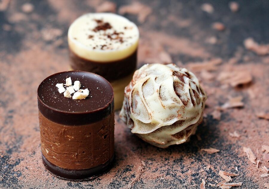 Selection of pralines and chocolates