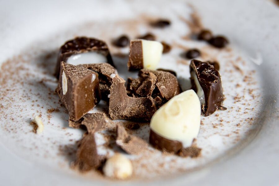 Chocolate tasting selection plate