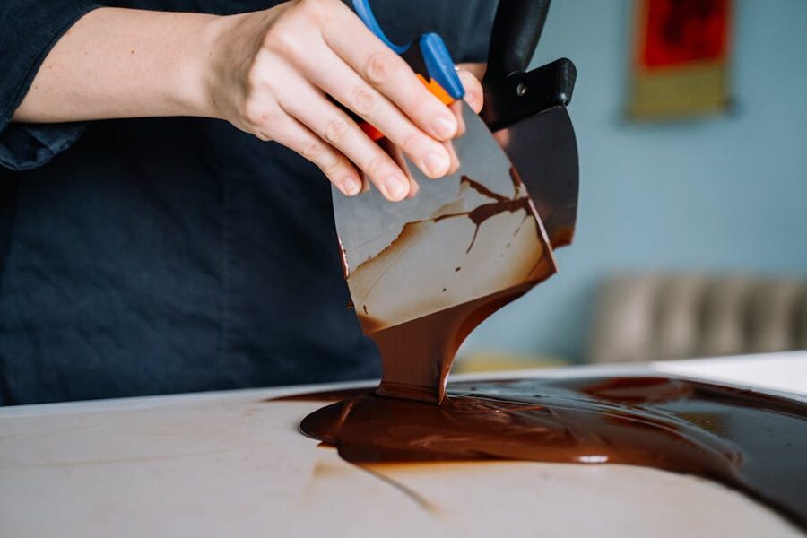 Tempering chocolate by hand Edinburgh