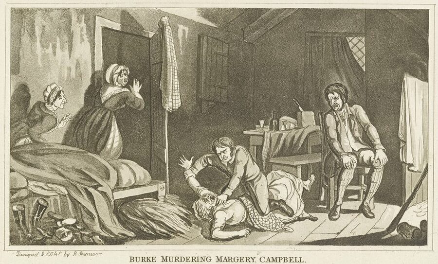 Burke Murdering Margery Campbell 1829 illustration