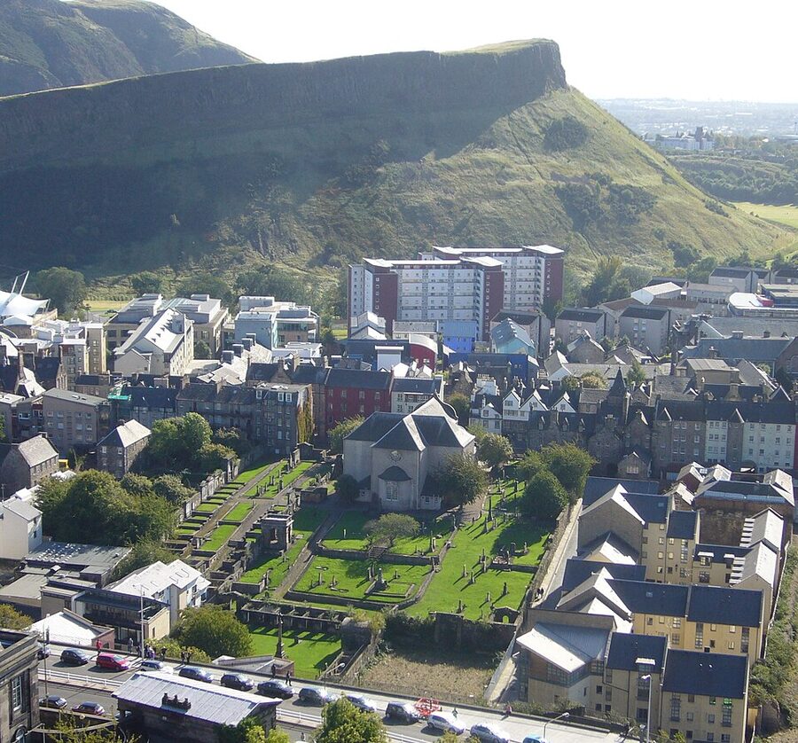 Canongate Kirkyard Edinburgh from Calton Hill