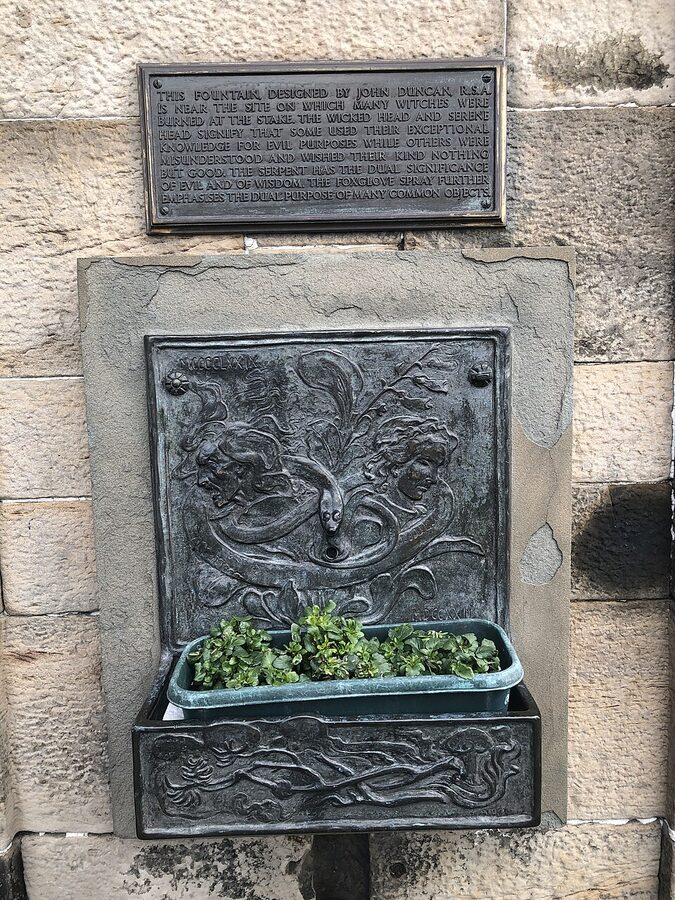 Witches Well memorial Edinburgh Castle Esplanade
