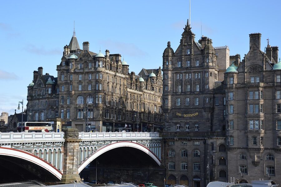 Edinburgh historic bridge and skyline
