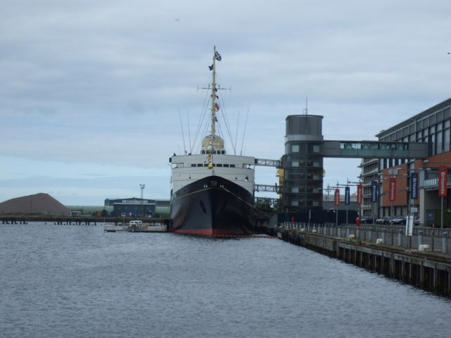 Royal Yacht Britannia moored at Port of Leith