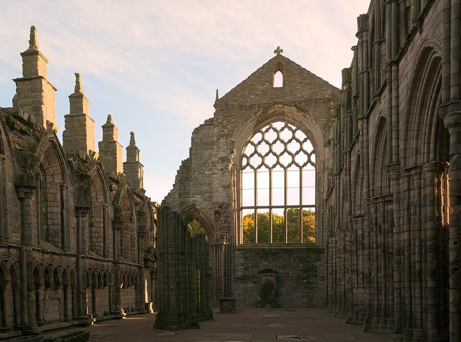 Holyrood Abbey interior ruins roofless Edinburgh