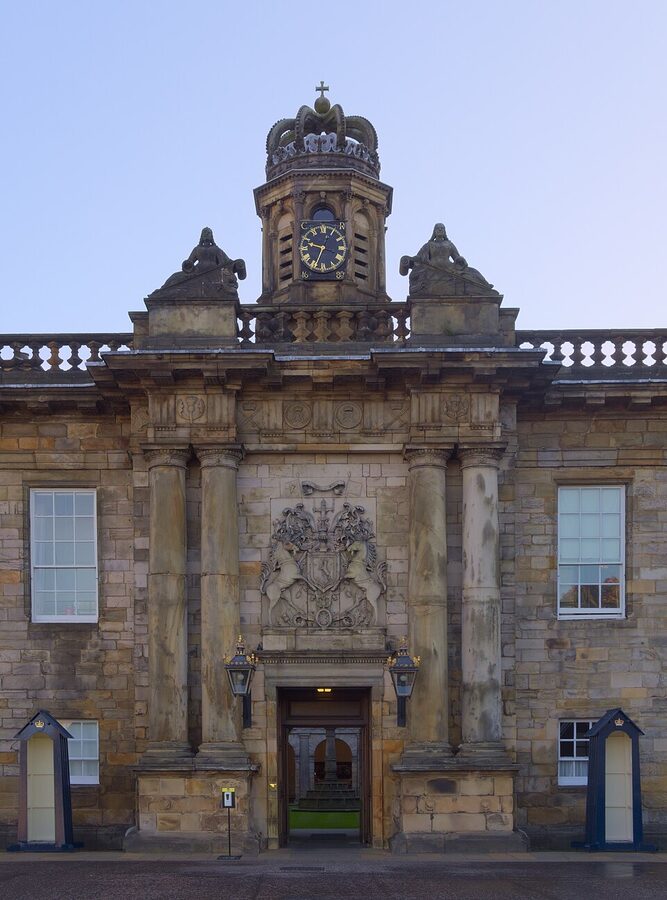 Holyrood Palace main entrance gate Edinburgh