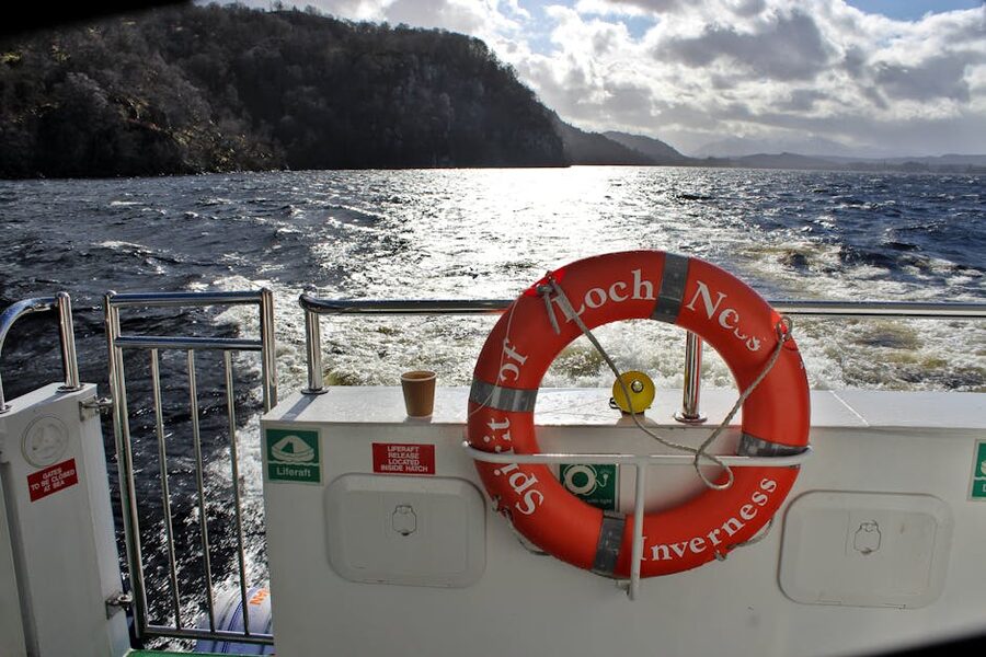 Loch Ness cruise boat with life preserver