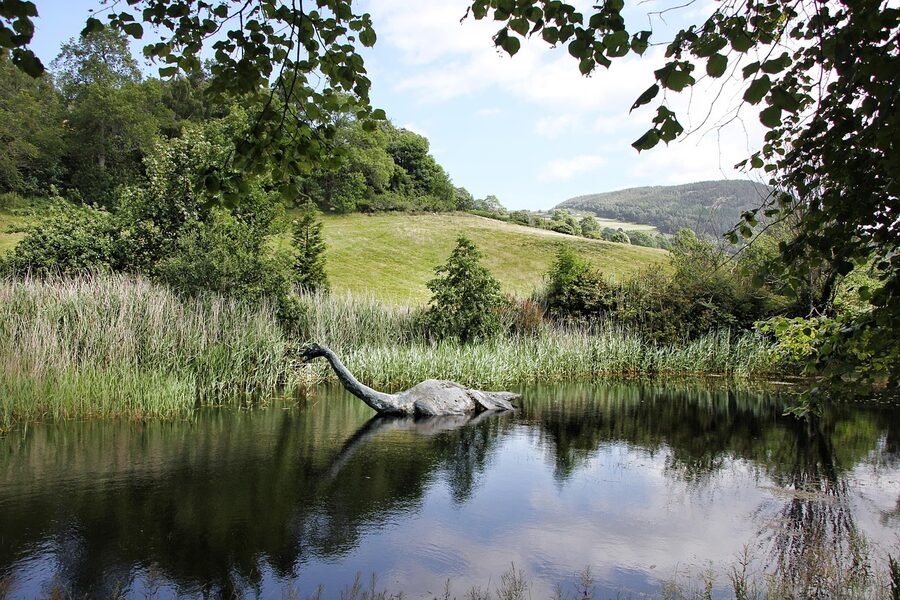 Loch Ness misty water and the Nessie legend