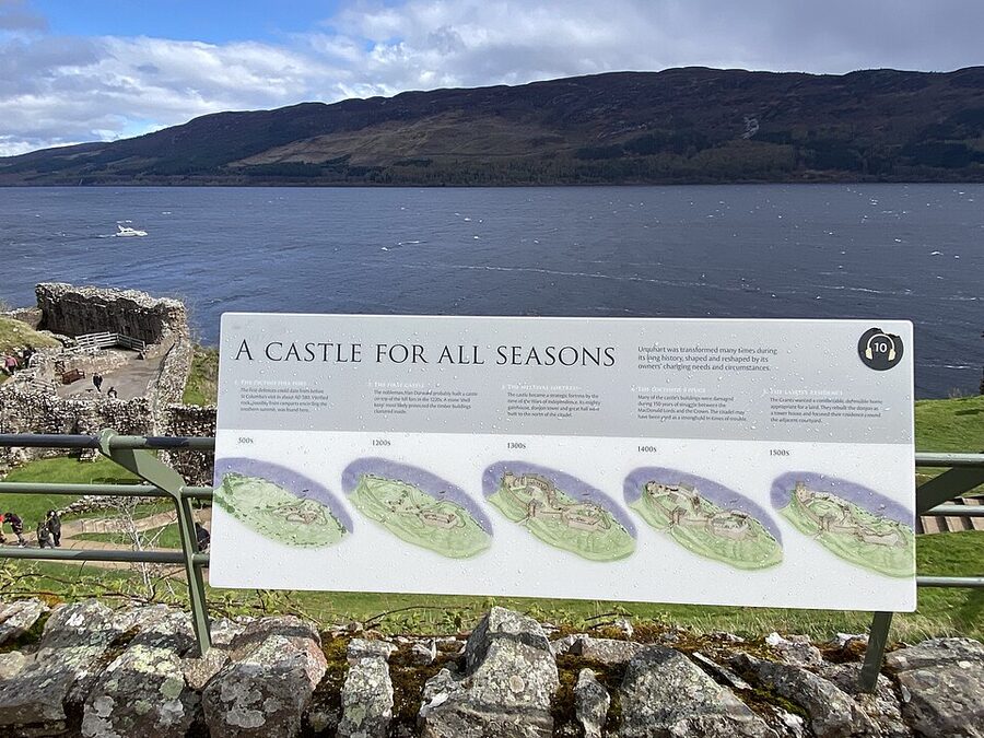 History panels inside Urquhart Castle visitor centre