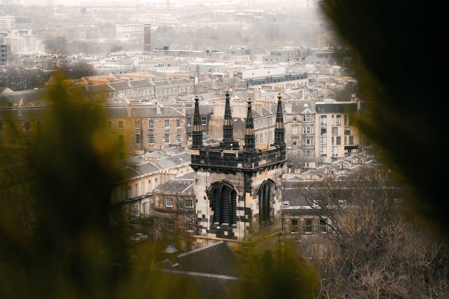 Moody Edinburgh skyline Old Town