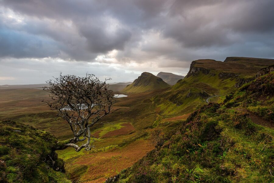 Quiraing on overcast day Isle of Skye