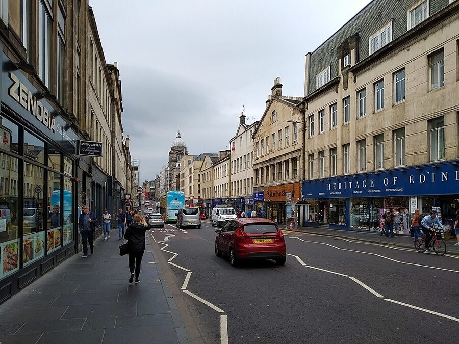 South Bridge in Edinburgh seen from street level