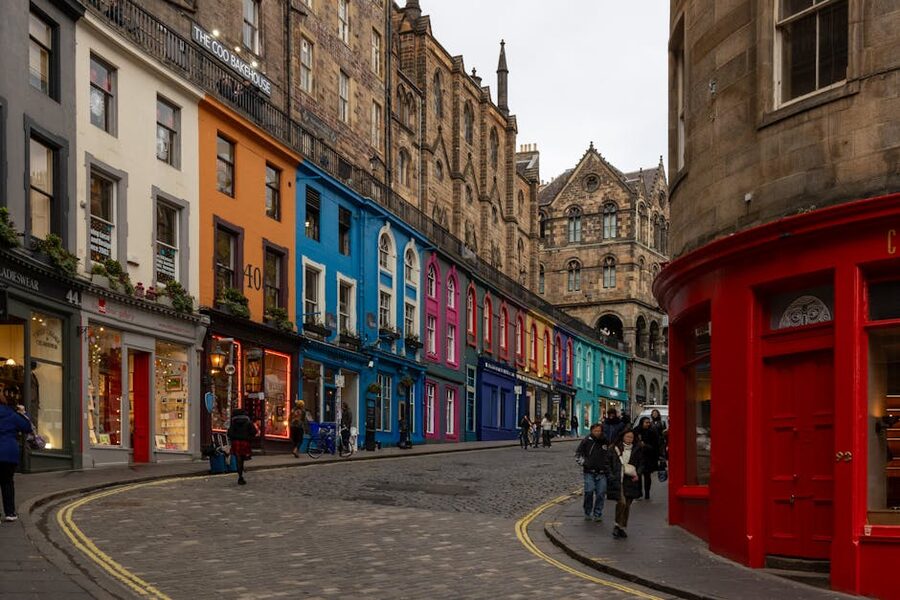 Victoria Street Edinburgh painted shopfronts