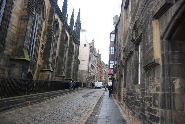 Castlehill at the top of the Royal Mile Edinburgh