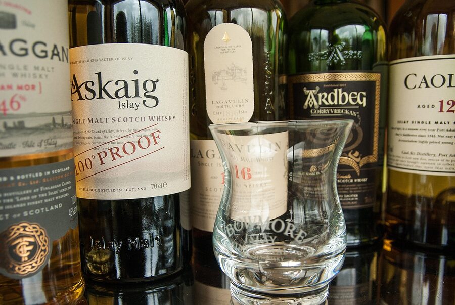 Islay peat-smoke whisky distillery scene Scotland