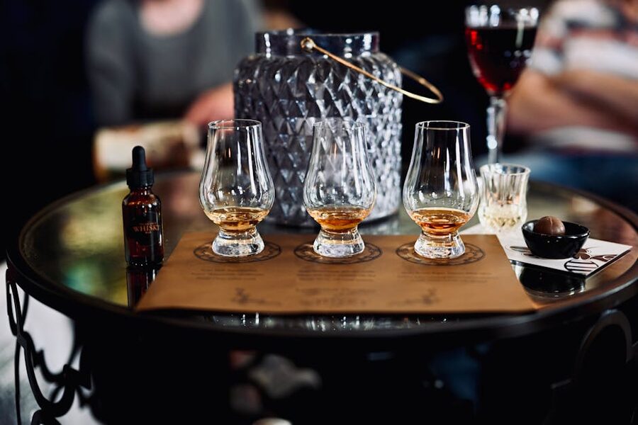 Whisky tasting flight at the Scotch Whisky Experience Edinburgh