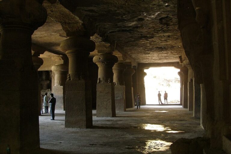 Cave 1 entrance at Elephanta Caves Mumbai