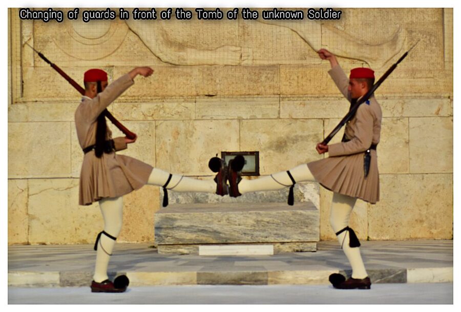 Evzones changing of the guard at Syntagma Athens