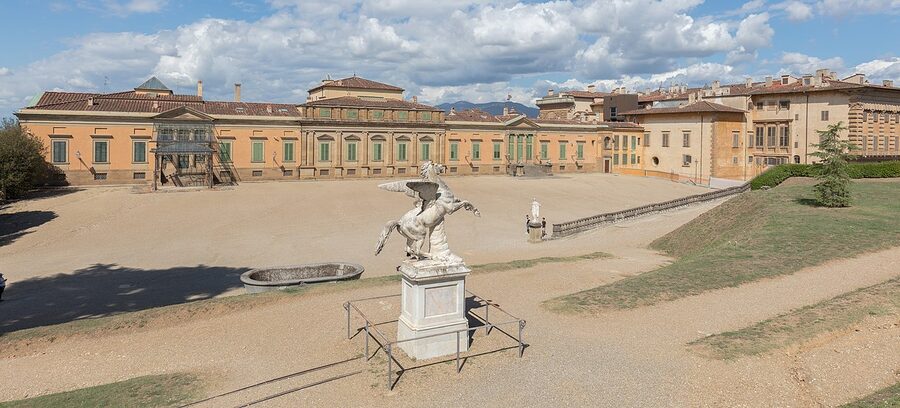 Formal design wide view Boboli Gardens Florence