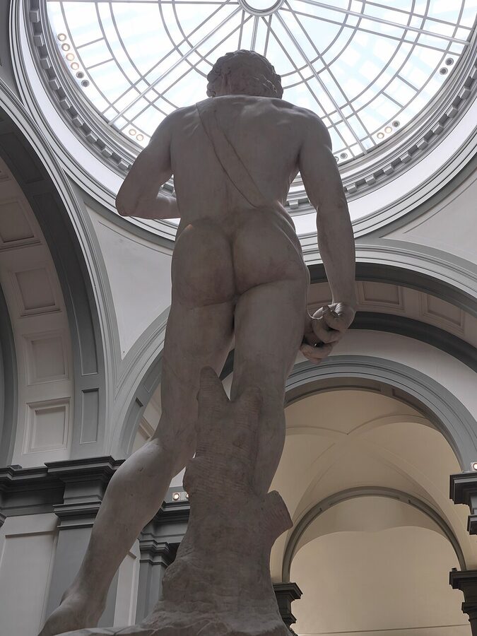 Detail of David's head and gaze
