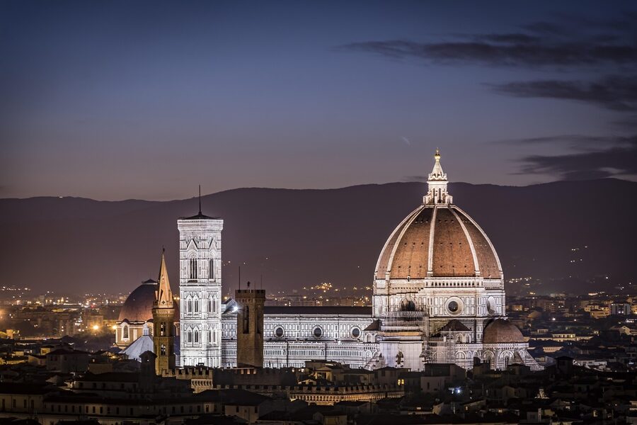 Florence Duomo lit at night