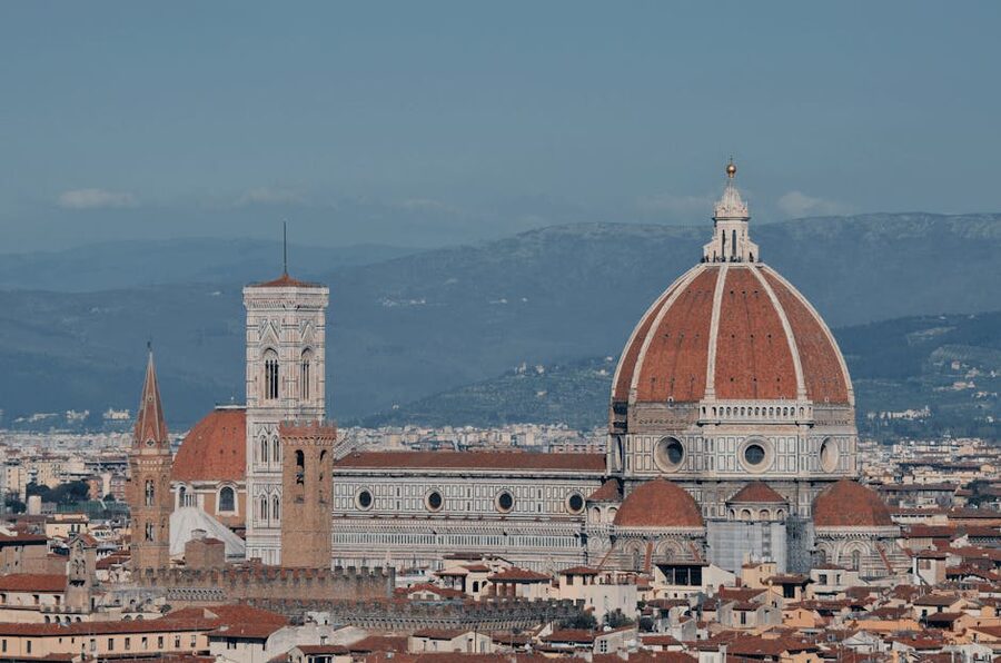 Panoramic view of Florence Duomo from above