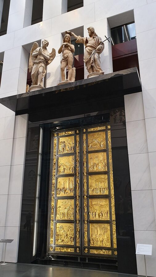 Original Ghiberti Gates of Paradise displayed in Museo dell'Opera del Duomo